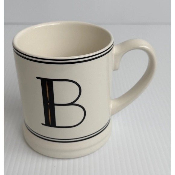 Threshold Other - Threshold Stoneware Monogram B Coffee Mug White Black Letter